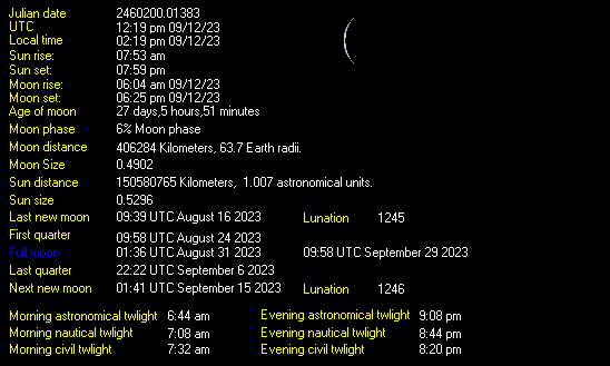 Moon Details from Weather-Display